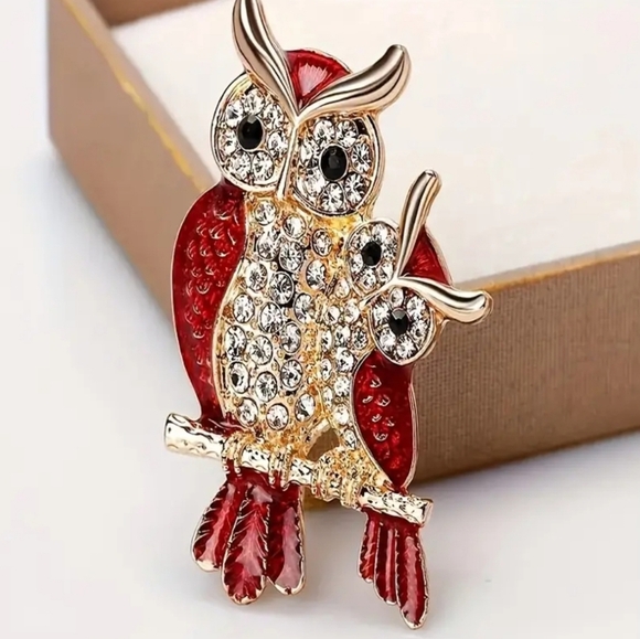New!  Charming owl brooch - Picture 6 of 7